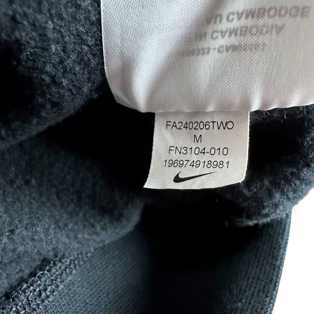 Nike Men's Club Fleece Pullover Hoodie Black Orange Size Medium Fuzzy Spell Out - Picture 14 of 16